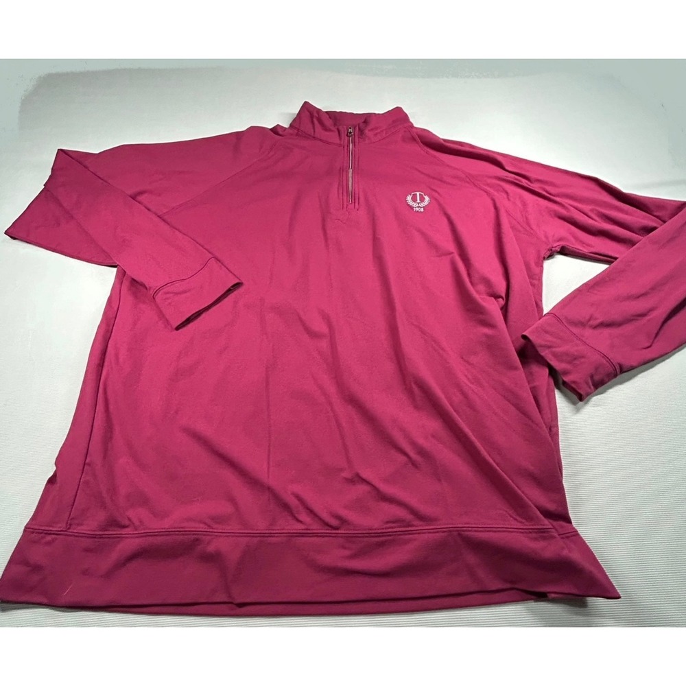 Holderness & Bourne DryLuxe Performance 1/4 Zip Pullover Mens Large Pink Golf